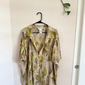 Dress U II by Shargn Hawaiian Shirt – Size 3X, Tan & Green (Like New)